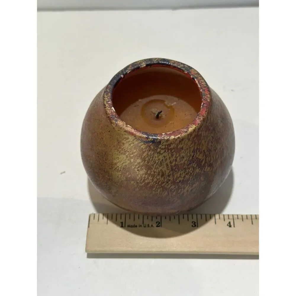 lot of 2 Seasons Candle‎ by Fitz and Floyd 2001 Apple + extra candle wax pottery